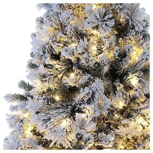 Weihnachtsbau beflockt Winter Wonderland mit LED-Lichtern, 180 cm 4