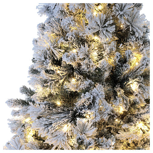 Weihnachtsbau beflockt Winter Wonderland mit LED-Lichtern, 210 cm 8