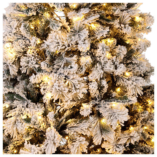 Weihnachtsbau beflockt Winter Wonderland mit LED-Lichtern, 225 cm 3