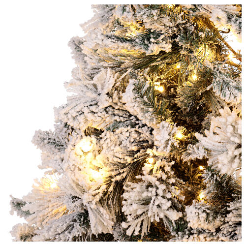 Weihnachtsbau beflockt Winter Wonderland mit LED-Lichtern, 225 cm 5