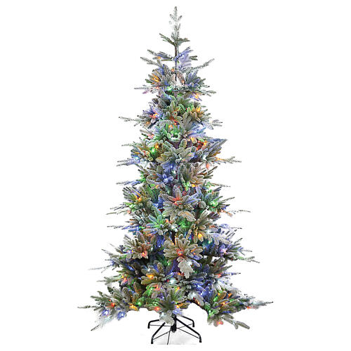 Green poly Bionnassay Winter Woodland Christmas Tree of 180 cm, 296 RGB LED lights 1