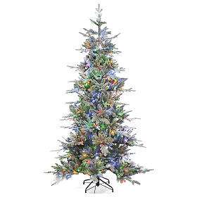 Green poly Bionnassay Winter Woodland Christmas Tree of 225 cm, 440 RGB LED lights