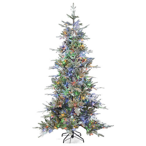 Green poly Bionnassay Winter Woodland Christmas Tree of 225 cm, 440 RGB LED lights 1