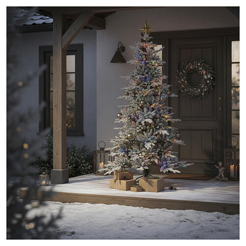 Green poly Bionnassay Winter Woodland Christmas Tree of 225 cm, 440 RGB LED lights 4