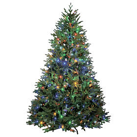 Árvore de Natal 210 cm 576 luzes LED RGB Winter Woodland polietileno Rocheuse