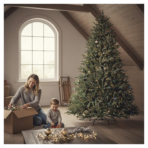 Árvore de Natal Rocheuse 240 cm 776 luzes LED RGB Winter Woodland polietileno 4