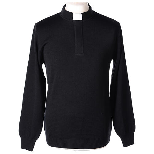 Black clergy sweater In Primis, 50% merino wool 50% acrylic 1