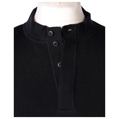 Black clergy sweater In Primis, 50% merino wool 50% acrylic 4