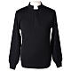 Black clergy sweater In Primis, 50% merino wool 50% acrylic s1