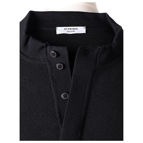 Pull clergy noir 50% mérinos 50% acrylique In Primis 7