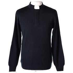 Blue clergy sweater In Primis, 50% merino wool 50% acrylic