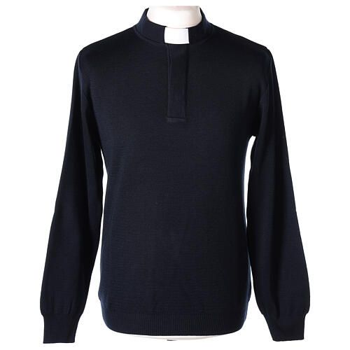 Blue clergy sweater In Primis, 50% merino wool 50% acrylic 1