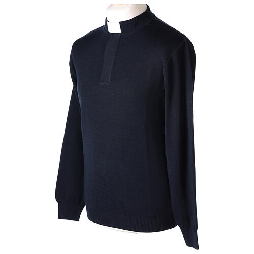 Blue clergy sweater In Primis, 50% merino wool 50% acrylic 3