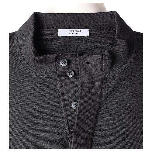 Dark grey clergy sweater In Primis, 50% merino wool 50% acrylic 6