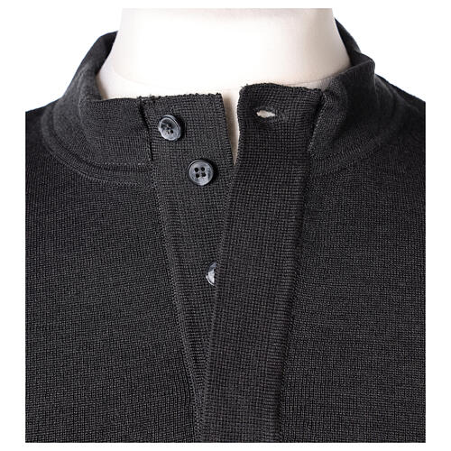 Dark grey clergy sweater In Primis, 50% merino wool 50% acrylic 5