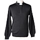 Dark grey clergy sweater In Primis, 50% merino wool 50% acrylic s1