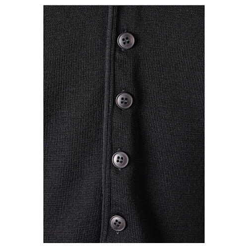 Sleeveless black cardigan In Primis for priests, 50% merino wool 50% acrylic 4