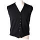 Clergy sleeveless black cardigan 50% merino wool 50% acrylic In Primis s1
