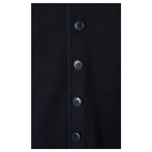 Sleeveless blue cardigan In Primis for priests, 50% merino wool 50% acrylic 4