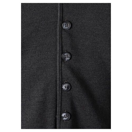 Sleeveless dark grey cardigan In Primis for priests, 50% merino wool 50% acrylic 4