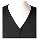 Sleeveless dark grey cardigan In Primis for priests, 50% merino wool 50% acrylic s2