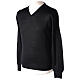 Herren-Pullover, V-Ausschnitt, Schwarz, rasierter Strick, 50% Merinowolle, 50% Acryl, Marke In Primis s3