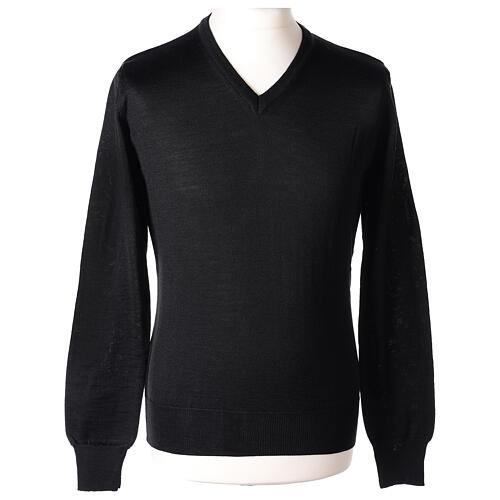V-neck black sweatshirt In Primis for priests, jersey 1