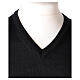 V-neck jumper for clergymen black plain knit In Primis s2