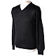 V-neck jumper for clergymen black plain knit In Primis s3