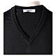 V-neck jumper for clergymen black plain knit In Primis s6