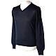 Herren-Pullover, V-Ausschnitt, Blau, rasierter Strick, 50% Merinowolle, 50% Acryl, Marke In Primis s3