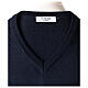 V-neck jumper for clergymen blue plain knit In Primis s6