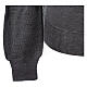 V-neck jumper for clergymen grey plain knit In Primis s4