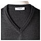 V-neck jumper for clergymen grey plain knit In Primis s6