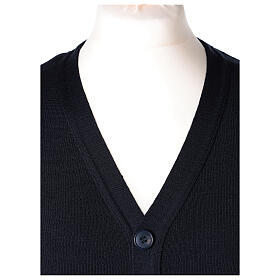 Sleeveless blue cardigan In Primis with pockets and buttons