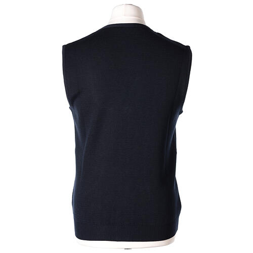 Sleeveless blue cardigan In Primis with pockets and buttons 6