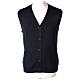 Sleeveless blue cardigan In Primis with pockets and buttons s1