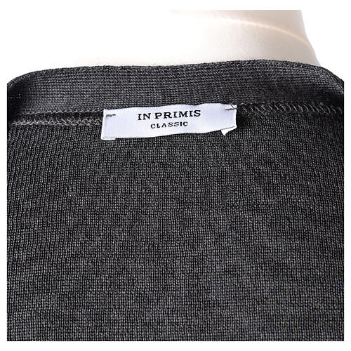 Sleeveless dark grey cardigan In Primis with pockets and buttons 7