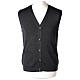 Sleeveless dark grey cardigan In Primis with pockets and buttons s1