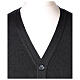 Sleeveless dark grey cardigan In Primis with pockets and buttons s2