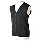 Sleeveless dark grey cardigan In Primis with pockets and buttons s3