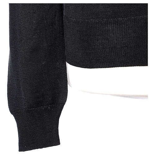 Black cardigan In Primis for priests, jersey, 50% merino wool 50% acrylic 5