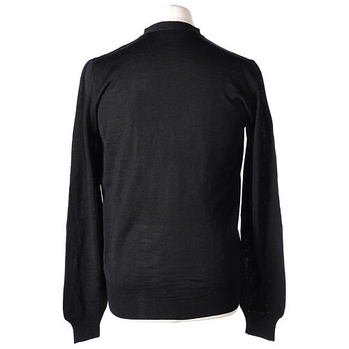 Black cardigan In Primis for priests, jersey, 50% merino wool 50% acrylic 6