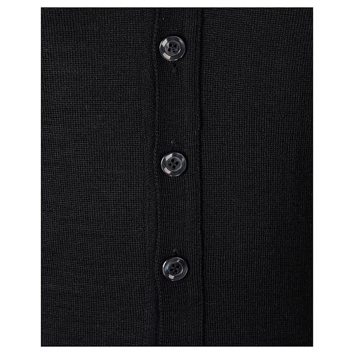 Gilet prêtre noir jersey simple 50% acrylique 50% laine mérinos In Primis 4