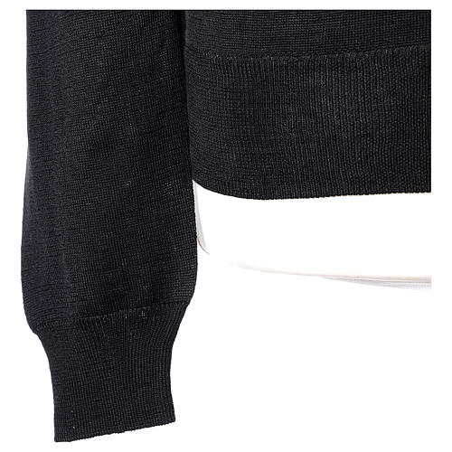 Gilet prêtre noir jersey simple 50% acrylique 50% laine mérinos In Primis 5