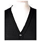 Clergy button-front cardigan black plain knit 50% acrylic 50% merino wool In Primis s2
