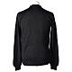 Clergy button-front cardigan black plain knit 50% acrylic 50% merino wool In Primis s6