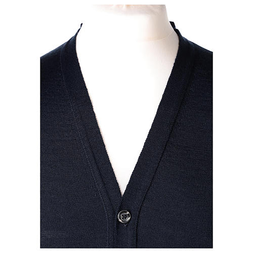 Gilet prêtre bleu jersey simple 50% acrylique 50% laine mérinos In Primis 2
