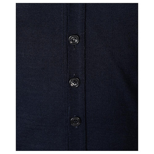 Gilet prêtre bleu jersey simple 50% acrylique 50% laine mérinos In Primis 4