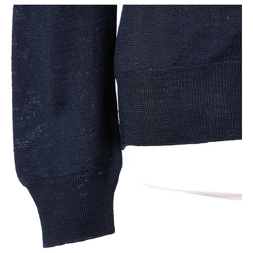 Giacca sacerdote blu manica lunga maglia rasata 50% acrilico 50% lana merino In Primis 5
